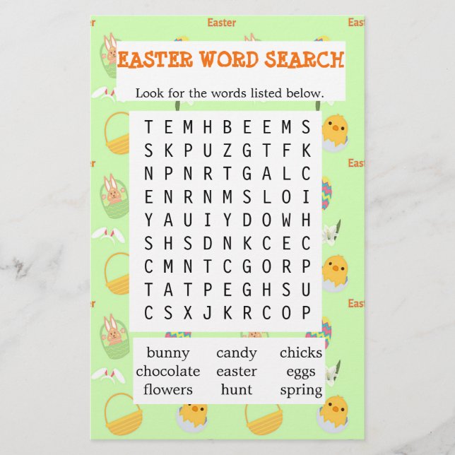 Green Oaster Word Search (Vorderseite)