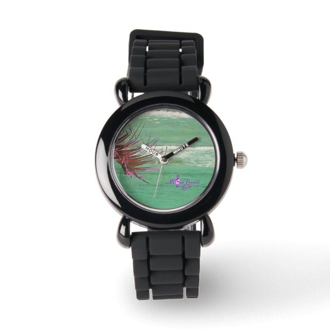 Green Ocean Water Silver Strap Fashion Watch Armbanduhr (Vorderseite)