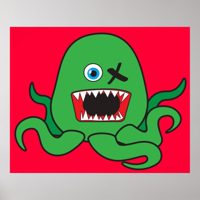 Green Octomonster Poster (Vorne)