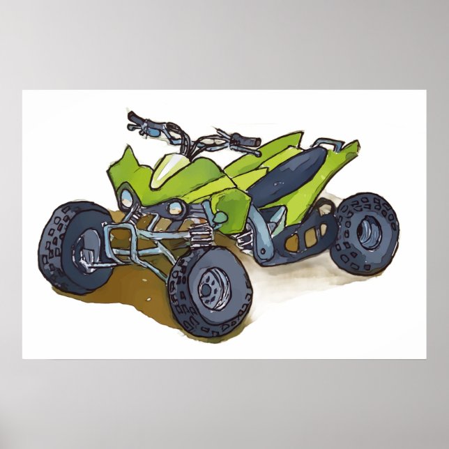 Green off road adventure quadracycle  poster (Vorne)