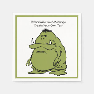 Green Ogre Troll animierter Cartoon Personalisiere Serviette