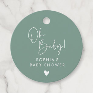 Green Oh Baby Modern Boho Babydusche Geschenkanhänger