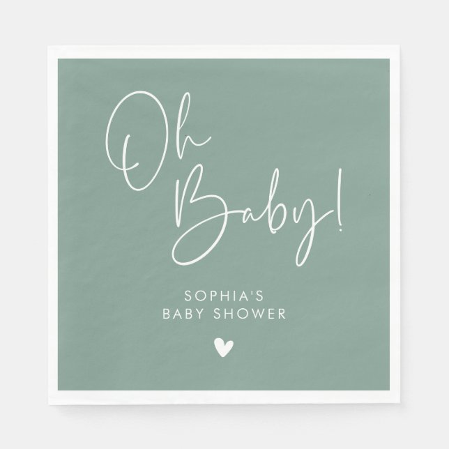 Green Oh Baby Modern Boho Babydusche Serviette (Vorderseite)