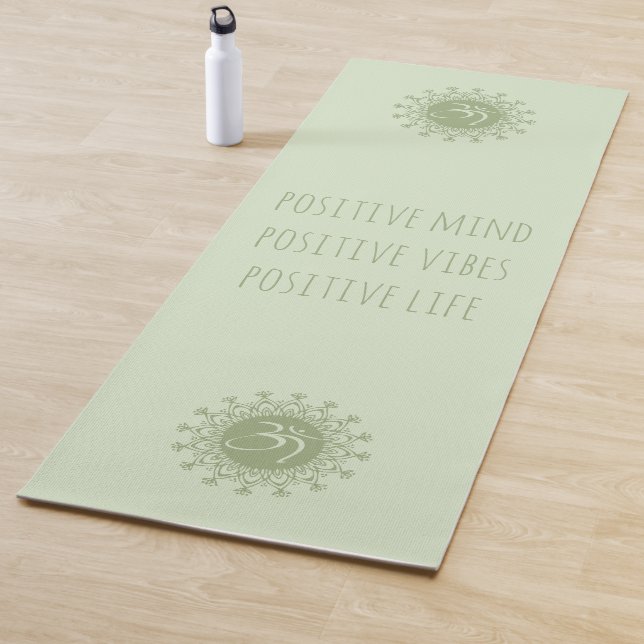 Green Om & Mandala Positive Mind Vibes & Life Yogamatte (Beispiel)