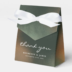 Green Ombre Boho Minimalistisch Gastgeschenk Hochz Geschenkschachtel