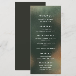 Green Ombre Boho Minimalistisch Wedding Menu