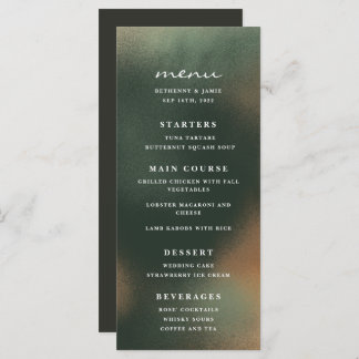 Green Ombre Boho Minimalistisch Wedding Menu