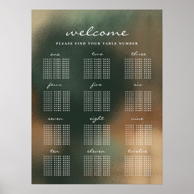 Green Ombre Boho Minimalistische Hochzeitssattelka Poster (Vorne)