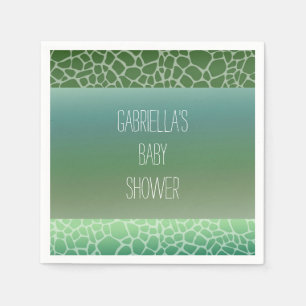 Green Ombre Giraffe Print Baby Dusche Serviette