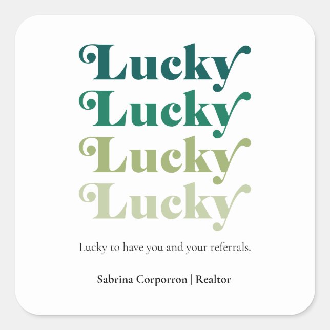 Green Ombre Lucky St. Patrick's Day Marketing Quadratischer Aufkleber (Vorderseite)