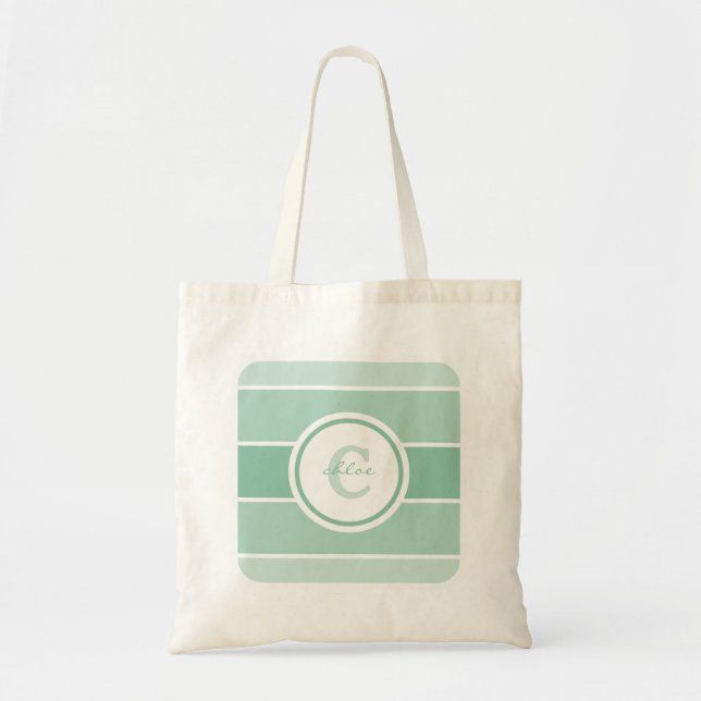 Green Ombre Monogram Tragetasche (Vorne)