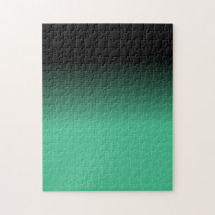 Green Ombre-Muster für Schwarz und Ozean Puzzle