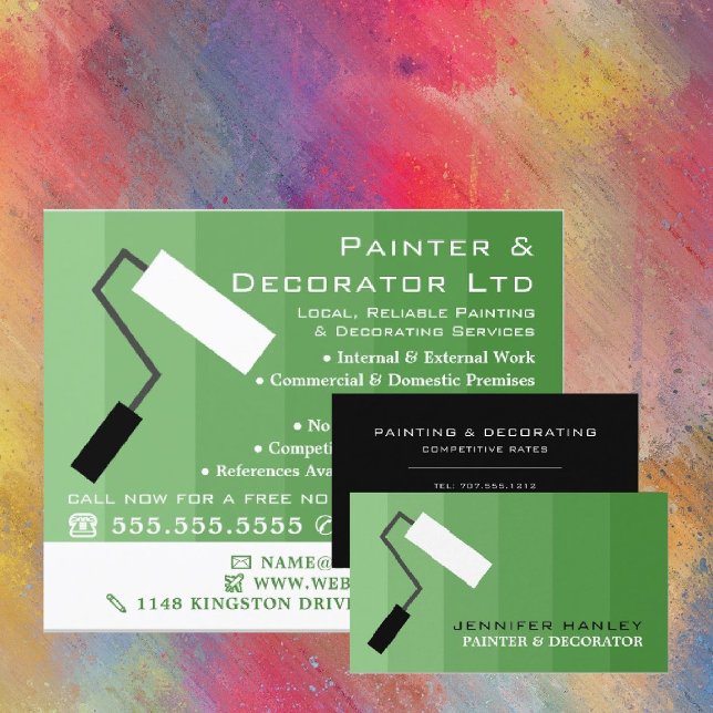 Green Ombre & Paint Roller, Painter & Decorator Flyer (Von Creator hochgeladen)