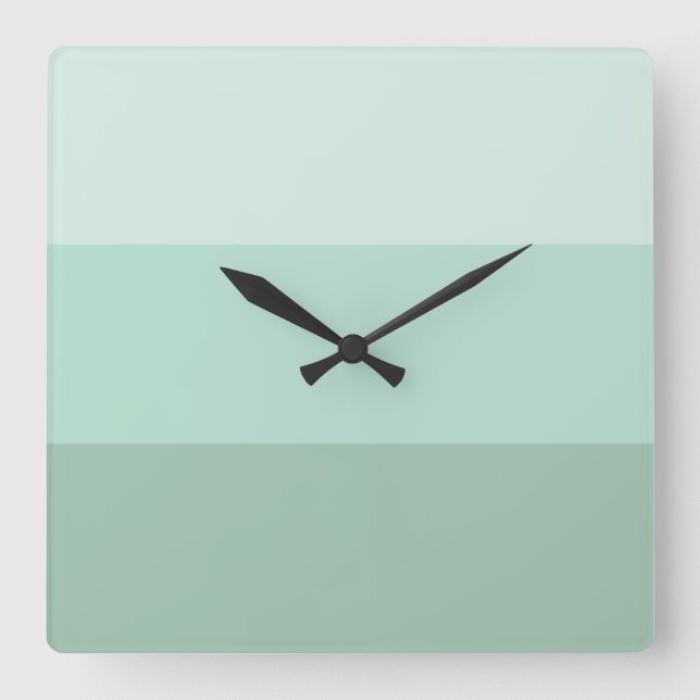 Green Ombre Striping Quadratische Wanduhr (Vorderseite)