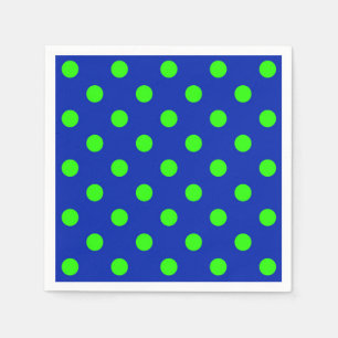Green on Blue Polka Dots Design Serviette