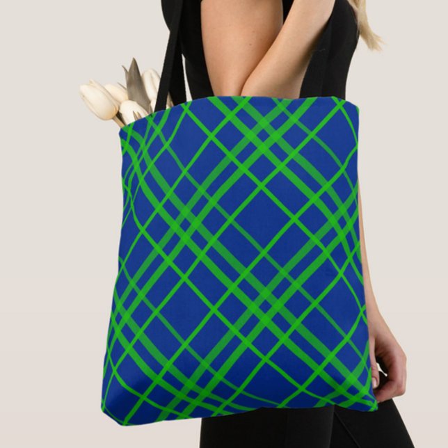 Green on Blue Tartan Kariertes Muster (Von Creator hochgeladen)