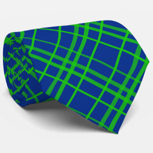 Green on Blue Tartan Kariertes Muster Krawatte
