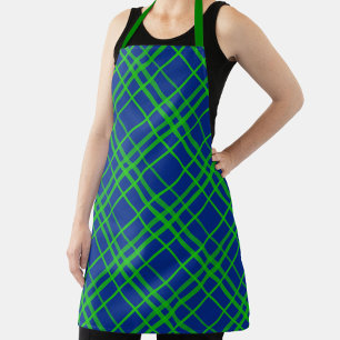 Green on Blue Tartan Kariertes Muster Schürze
