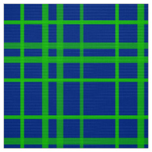 Green on Blue Tartan Kariertes Muster Stoff
