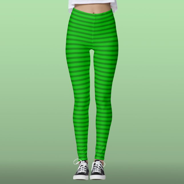 Green on Green Stripes — St. Patrick's Day Leggings (Von Creator hochgeladen)
