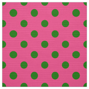 Green on Pink Polka Dots Design Stoff