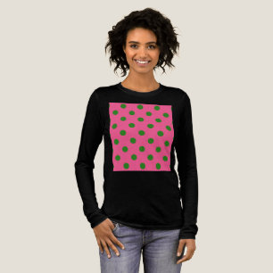 Green on Pink Polka Dots Design Tri-Blend Shirt