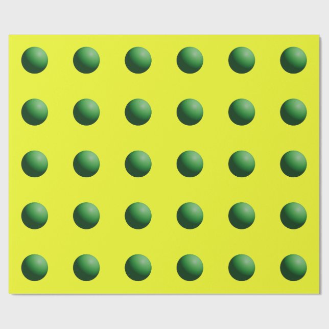 Green on Yellow Geschenkpapier (Flach)