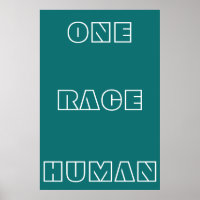 Green One Race Human Zitat Text Poster