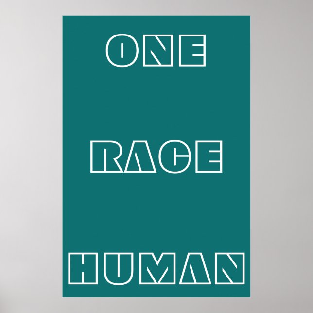 Green One Race Human Zitat Text Poster (Vorne)