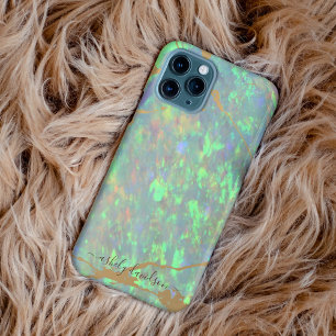 Green Opal Gold Marble Modern Glam iPhone Case 13 Pro Max Hülle
