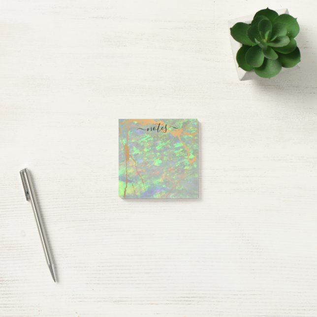 Green Opal Modern Glam Note Pad Post-it Klebezettel (Büro)