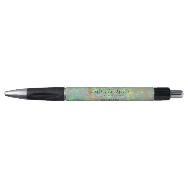 Green Opal | Moderner Glam Promotionstift Kugelschreiber (Vorderseite)