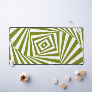 Green Optical Illusion Desk Mat - Modernes 3D Schreibtischunterlage