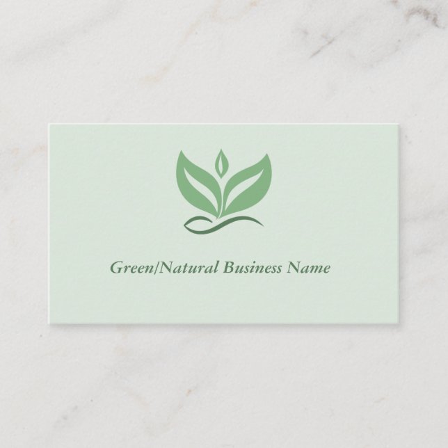 Green or Natural Business Card Visitenkarte (Vorderseite)