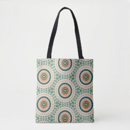 Green Orange And Blue Boho Chic Circle Pattern