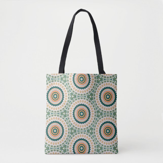 Green Orange And Blue Boho Chic Circle Pattern (Vorderseite)