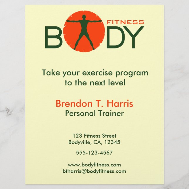 Green Orange Body Madness Personal Trainer Flyer (Vorne)