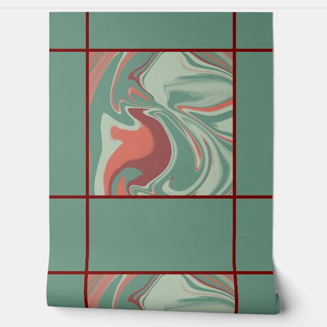 Green orange design tapete (Abrollen)