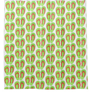 Green Orange Drehen Flop Sandals Beach House Somme Duschvorhang
