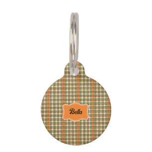 Green Orange Gingham Haustiermarke