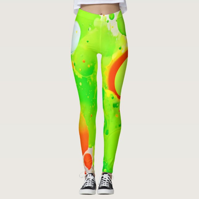 Green & Orange Hues Leggings (Vorderseite)