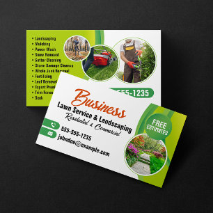 Green Orange Lawn Service & Landscaping Mowing Visitenkarte