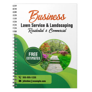 Green & Orange Lawncare Landschaftsbau & Rasenpfle Notizblock