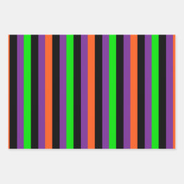 GREEN ORANGE LILA HALLOWEEN PATTER GESCHENKPAPIER SET