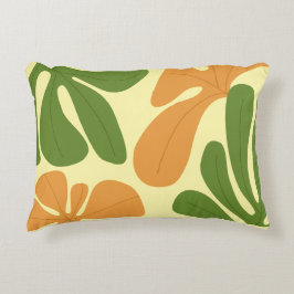 Green & Orange Modern Abstract Floral Dekokissen