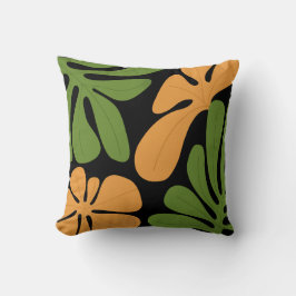 Green & Orange Modern Abstract Floral Kissen