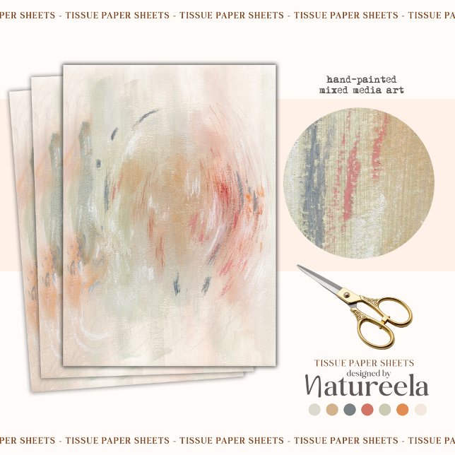 Green Orange Pink Abstract Decoupage Tissue Paper Seidenpapier (Von Creator hochgeladen)