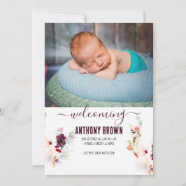 GREEN & ORANGE WATERCOLOR BABY Ankündigung