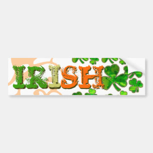 Green Orange White Irish Kleeblatt Autoaufkleber