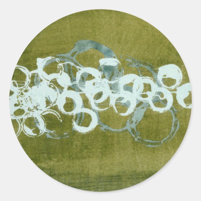 Green Orbs I Runder Aufkleber (Vorderseite)